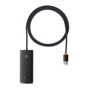 Hub 4in1 Baseus Lite Series USB para 4x USB 3.0 WKQX030101, 1m - Preto