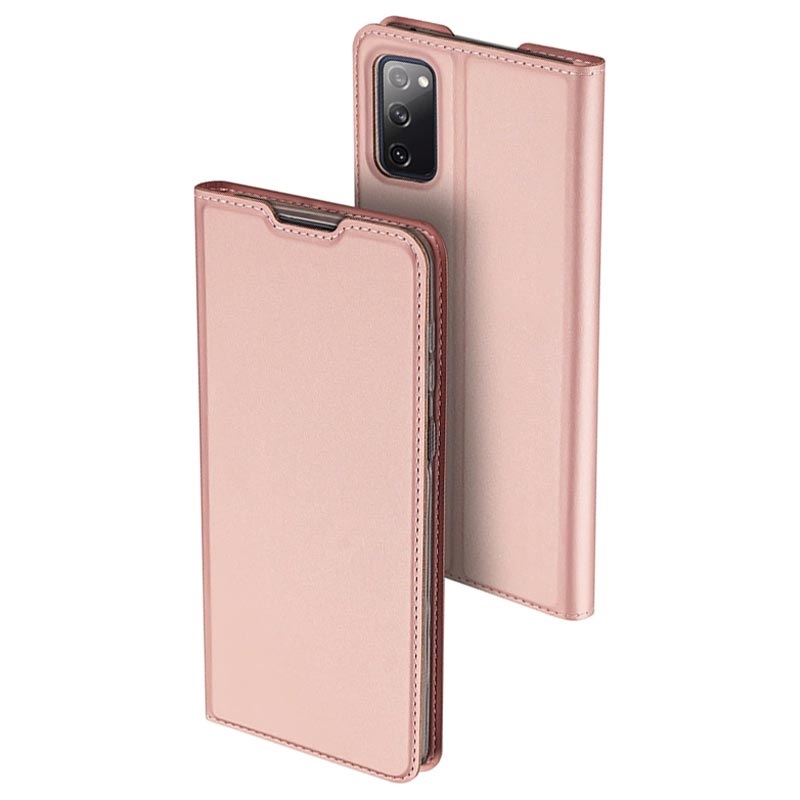 Capa Flip Dux Ducis Skin Pro Para Samsung Galaxy S20 FE Rosa Dourado