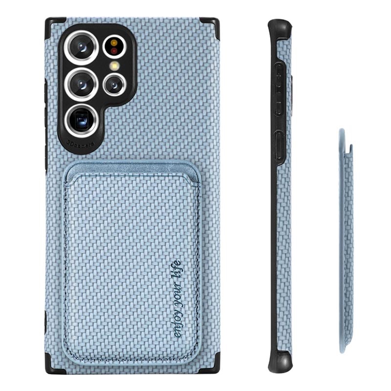 Capa Porta Cart Es Para Samsung Galaxy S Ultra G Fibra De Carbono