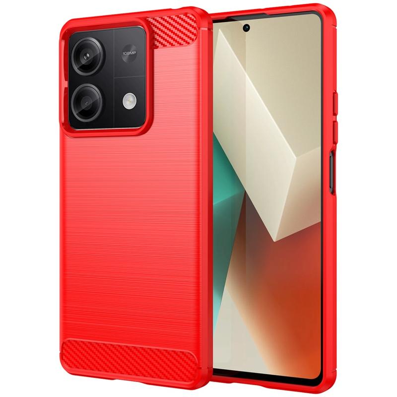 Capa De TPU Escovado Para Xiaomi Redmi Note 13 Fibra De Carbono