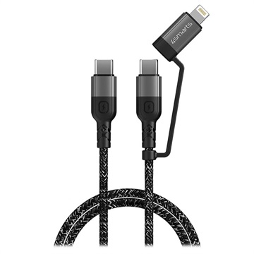 Cabo USB-C / USB-C e Lightning 4smarts ComboCord CL - 1.5m - Preto