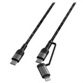 Cabo USB-C / USB-C e Lightning 4smarts ComboCord CL - 1.5m - Preto