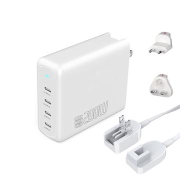 Carregador de secretária / parede 4smarts GaN Flex Pro 200W - 4x USB - Branco