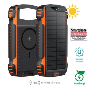 4smarts TitanPack UltiMag Banco de energia solar robusto 20000mAh - Laranja / Preto