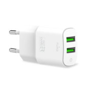 Carregador de parede duplo USB Puro Mini - 12W - Branco