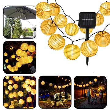 20 LED Lâmpada Lanterna Solar IP65 Tira de Luz Decorativa à Prova d\'Água para Festival de Quintal ao ar Livre - 5m