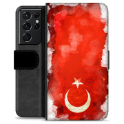 Bolsa tipo Carteira - Samsung Galaxy S21 Ultra 5G - Bandeira da Turquia