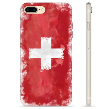 Capa de TPU - iPhone 7 Plus / iPhone 8 Plus - Bandeira da Suíça