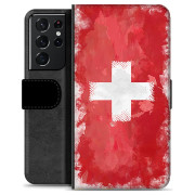 Bolsa tipo Carteira - Samsung Galaxy S21 Ultra 5G - Bandeira da Suíça