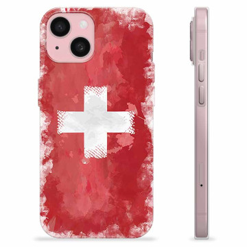 Capa de TPU - iPhone 15 - Bandeira da Suíça