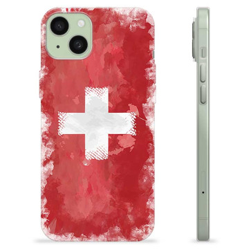 Capa de TPU - iPhone 15 Plus - Bandeira da Suíça