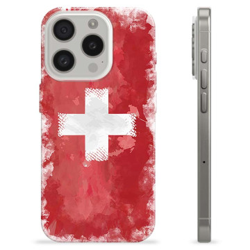 Capa de TPU - iPhone 15 Pro - Bandeira da Suíça