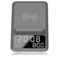 Rádio Despertador / Coluna Bluetooth com Carregador Sem Fios AFK BT512 - Cinzento