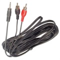 Adaptador AUX - 2 x RCA / 3,5mm stereo jack - 3 m