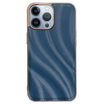 Capa em TPU Revestido Abstract Series para iPhone 14 Pro Max - Azul