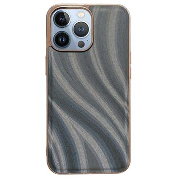 Capa em TPU Revestido Abstract Series para iPhone 14 Pro Max - Cinzento