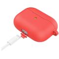 Capa em Silicone com Porta-Chaves A060 para AirPods 3 - Vermelho