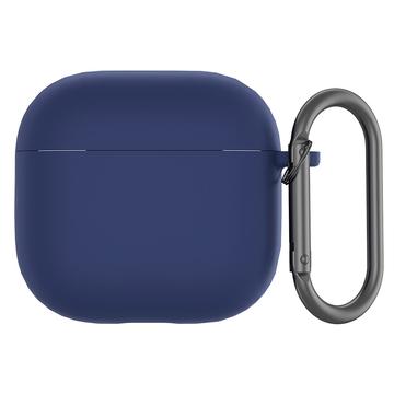 Capa em Silicone com Mosquetão para AirPods 4 - Azul Escuro