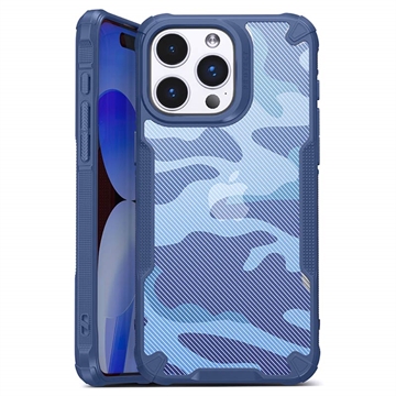 Capa Híbrida Antichoques para iPhone 15 Pro Max - Camuflagem - Azul