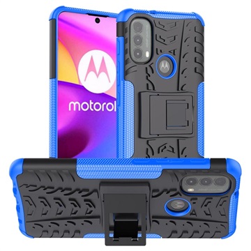 Capa Híbrida Antiderrapante para Motorola Moto E20/E30/E40 - Azul / Preto