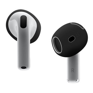 Capa de silicone antiderrapante para auriculares para AirPods 4 - Preto