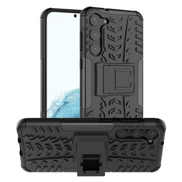 Capa Híbrida Antiderrapante com Suporte para Samsung Galaxy S23+ 5G - Preto