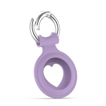 Capa de silicone Apple AirTag Heart Design - Roxo claro