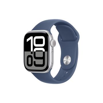 Apple Watch 10 GPS MWWA3QN/A - Alumínio, Bracelete desportiva em ganga, S/M, 42mm