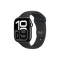 Apple Watch 10 GPS MWWQ3QN/A - Alumínio, Bracelete desportiva preta, M/L, 46mm - Preto