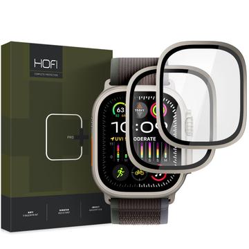 Apple Watch Ultra/Ultra 2 Hofi Glass Ring Protetor de ecrã de vidro temperado - 49mm - 2 peças - Titânio