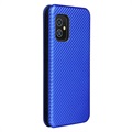 Bolsa Flip para Asus Zenfone 8 - Fibra de Carbono - Azul