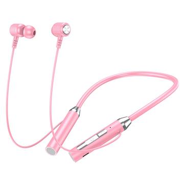 B3 9D Surround Stereo Sports Bluetooth Headphones com fita para o pescoço em silicone - Rosa