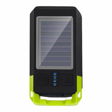 BG-1706 Luzes de bicicleta recarregáveis USB+Solar à prova de água 6 modos de luz Farol duplo de bicicleta com alarme de buzina - Verde