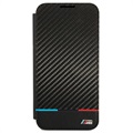 Bolsa tipo Flip BMW M Tricolor Stripes para Samsung Galaxy S22 5G - Preto