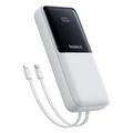 Baseus Lipow 22.5W Power Bank 20000mAh com cabos Lightning e USB-C incorporados e ecrã LED - Branco