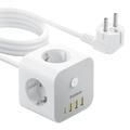 Baseus PowerCombo Cube 7 em 1 Power Strip - 20W - Branco