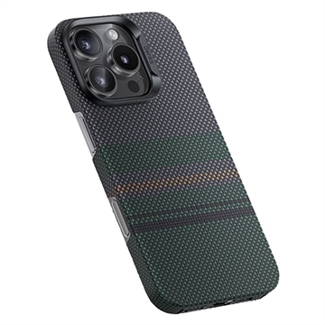 Capa para iPhone 16 Pro Benks Kevlar Aramid Fiber - Compatível com MagSafe - Cinzento / Verde