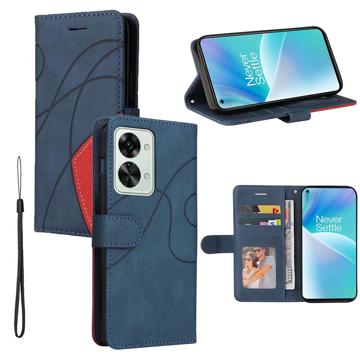 Bolsa Tipo Carteira Bi-Color Series para OnePlus Nord 2T - Azul