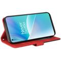 Bolsa Tipo Carteira Bi-Color Series para OnePlus Nord 2T - Vermelho