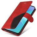 Bolsa Tipo Carteira Bi-Color Series para OnePlus Nord 2T - Vermelho