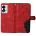 Bolsa Tipo Carteira Bi-Color Series para OnePlus Nord 2T - Vermelho