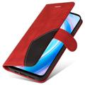 Bolsa Tipo Carteira Bi-Color Series para OnePlus Nord CE 2 Lite 5G - Vermelho