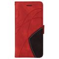 Bolsa Tipo Carteira Bi-Color Series para OnePlus Nord CE 2 Lite 5G - Vermelho