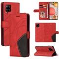 Bolsa Tipo Carteira Bi-Color Series Samsung Galaxy A42 5G - Vermelho