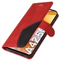 Bolsa Tipo Carteira Bi-Color Series Samsung Galaxy A42 5G - Vermelho