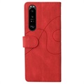 Capa Tipo Carteira Bi-Color Series Sony Xperia 1 III - Vermelho