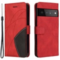 Bolsa tipo Carteira Bi-Color Series para Google Pixel 6 - Vermelho