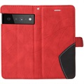 Bolsa tipo Carteira Bi-Color Series para Google Pixel 6 - Vermelho