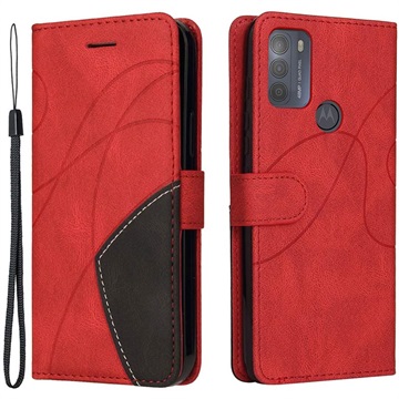 Bolsa Tipo Carteira Bi-Color Series Motorola Moto G50 - Vermelho