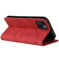 Bolsa Tipo Carteira Bi-Color Series para iPhone 14 - Vermelho